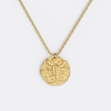 Hammered Gold Zodiac Pendant Necklace