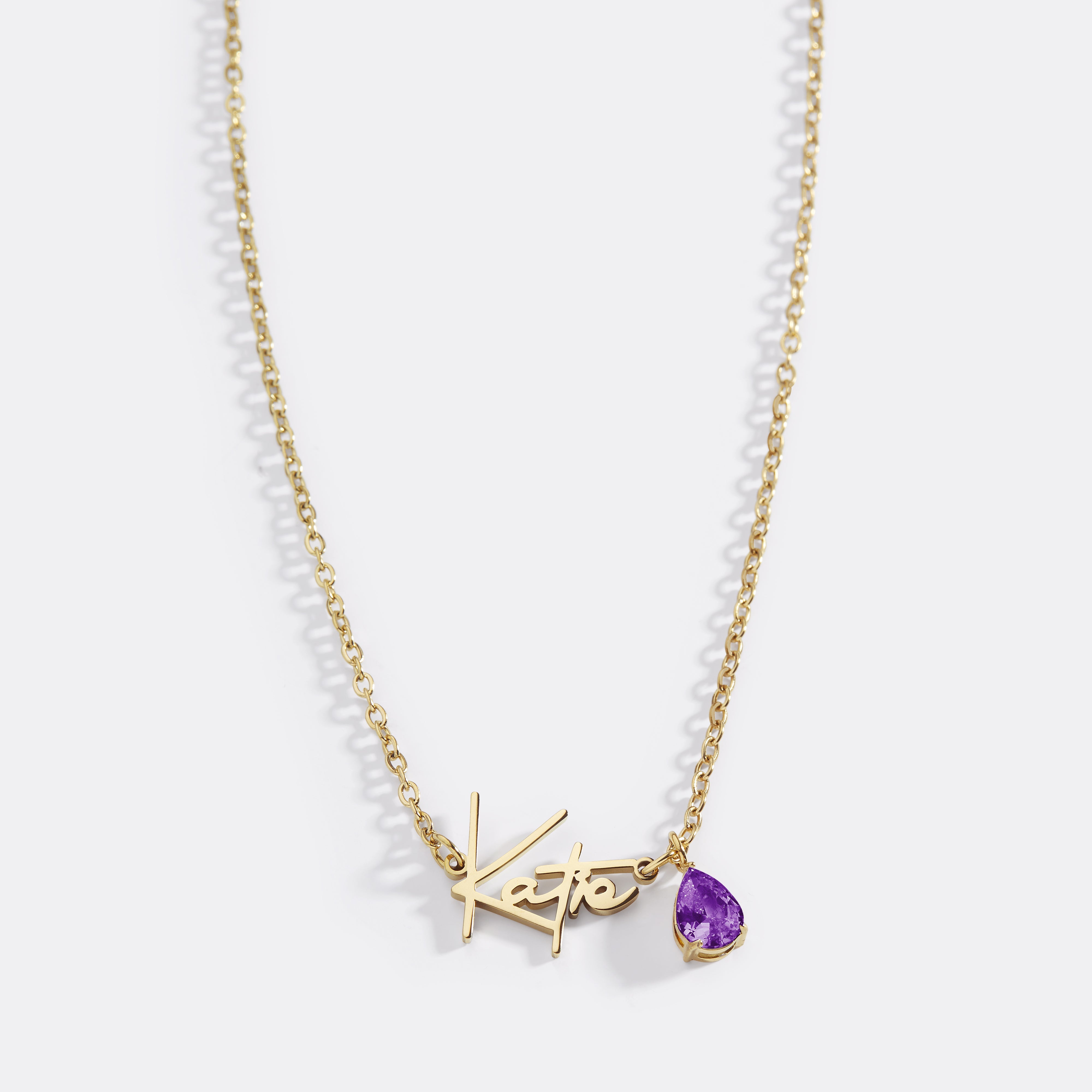 Handmade Birthstone Name Necklace