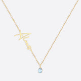 Handmade Birthstone Name Necklace