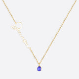 Handmade Birthstone Name Necklace