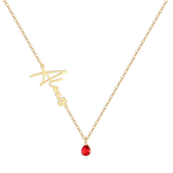Handmade Birthstone Name Necklace