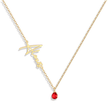 Handmade Birthstone Name Necklace