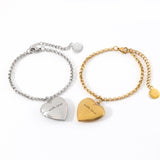 Heart Photo Locket Bracelet with Engraving