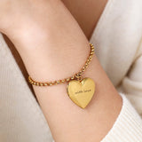 Heart Photo Locket Bracelet with Engraving