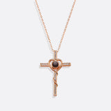 Heart and Cross Photo Necklace