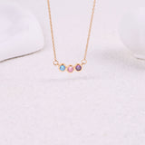Dainty Family Birthstones Necklace