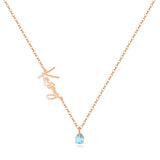 Handmade Birthstone Name Necklace