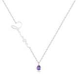 Handmade Birthstone Name Necklace