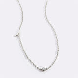 Initial Necklace with Birthstone Accent