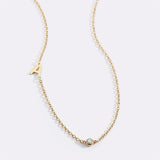 Initial Necklace with Birthstone Accent