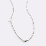 Initial Necklace with Birthstone Accent