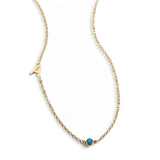 Initial Necklace with Birthstone Accent