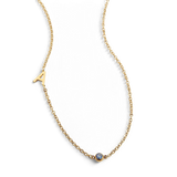 Initial Necklace with Birthstone Accent