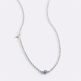 Initial Necklace with Birthstone Accent