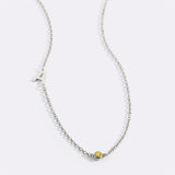 Initial Necklace with Birthstone Accent