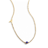 Initial Necklace with Birthstone Accent