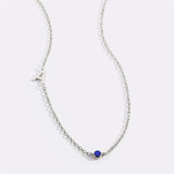 Initial Necklace with Birthstone Accent