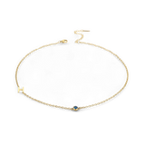 Initial Necklace with Birthstone Accent