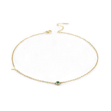 Initial Necklace with Birthstone Accent