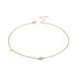 Initial Necklace with Birthstone Accent