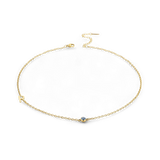 Initial Necklace with Birthstone Accent