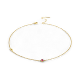 Initial Necklace with Birthstone Accent
