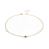 Initial Necklace with Birthstone Accent