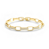 Interlinked Diamond Paperclip Bracelet