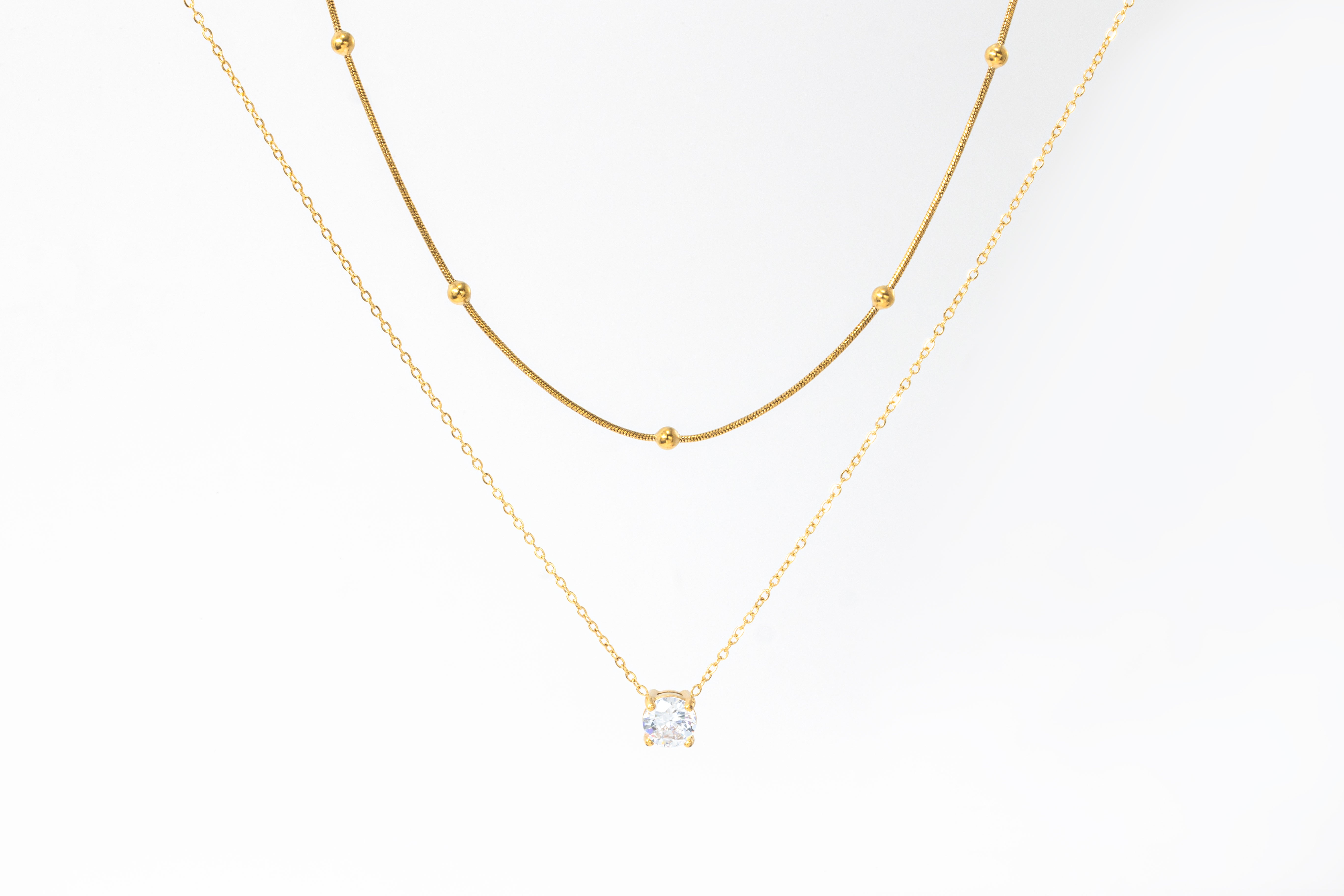 Layered Double Chain Necklace