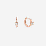 Dainty Single Stone Huggie Hoops