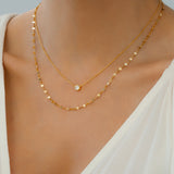 Classic Bezel Necklace and Petal Chain Set