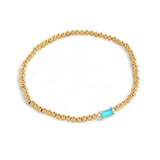 Gold Beaded Birthstone Bracelet