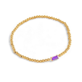Gold Beaded Birthstone Bracelet