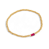 Gold Beaded Birthstone Bracelet