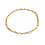 Gold Beaded Birthstone Bracelet
