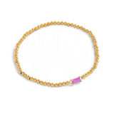 Gold Beaded Birthstone Bracelet