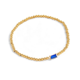 Gold Beaded Birthstone Bracelet