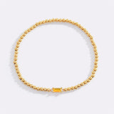 Gold Beaded Birthstone Bracelet