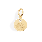 Engraved Birth Flower Disc Charm