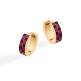 Checkered Hoop Earrings