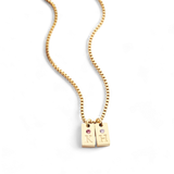 Dainty Pave Tag Initial Necklace