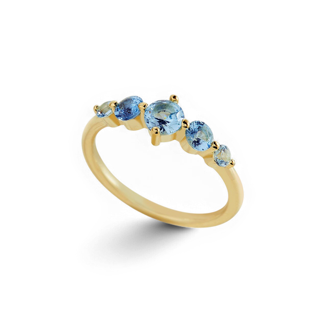 Five Stone Statement Birthstone Ring