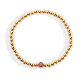 Gold Beaded Bubble Birthstone Bracelet