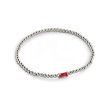Sterling Silver Beaded Birthstone Bracelet