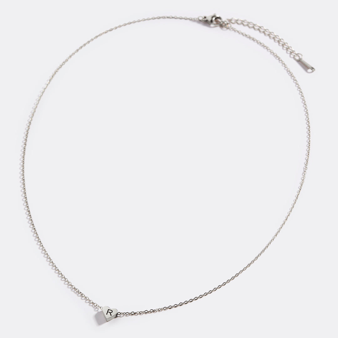 Dainty Heart Initial Necklace