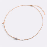 Initial Necklace with Birthstone Accent