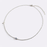 Initial Necklace with Birthstone Accent