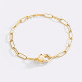 Paperclip Bracelet with Pearl Accent