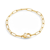 Paperclip Bracelet with Pearl Accent
