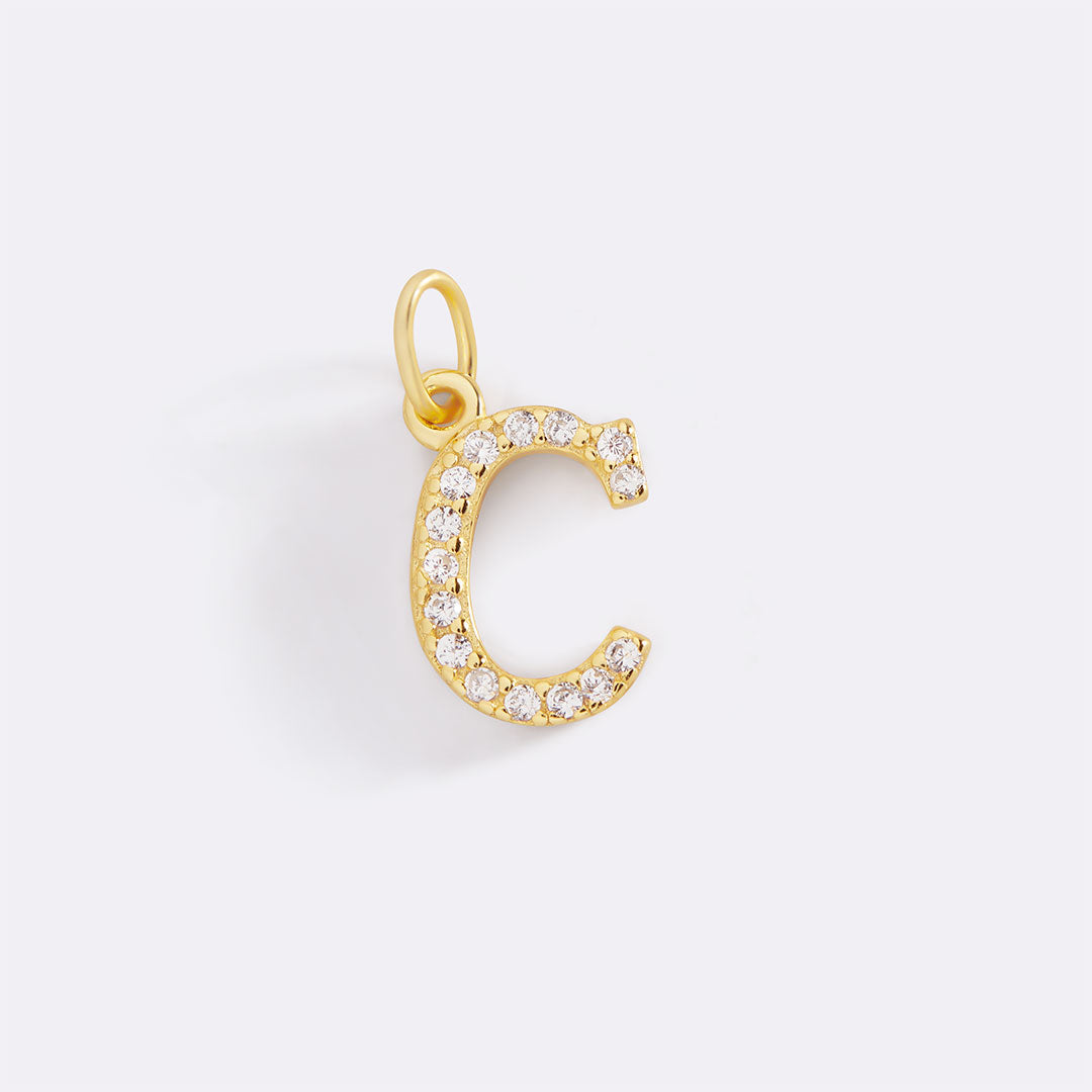 Dainty Pave Initial Charm